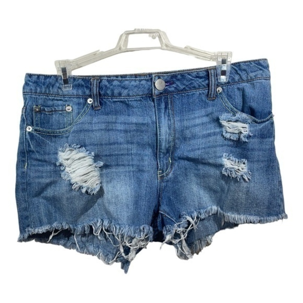 Rose & Vine Womens Cut off Jean Shorts Shortie Short Distressed Size 13